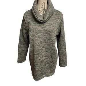 Lands' End Women's Heathered Gray Cowl Neck Sweater